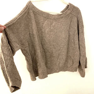 Inhabit Grey Yak Wool Blend Knit Button Back Sweater